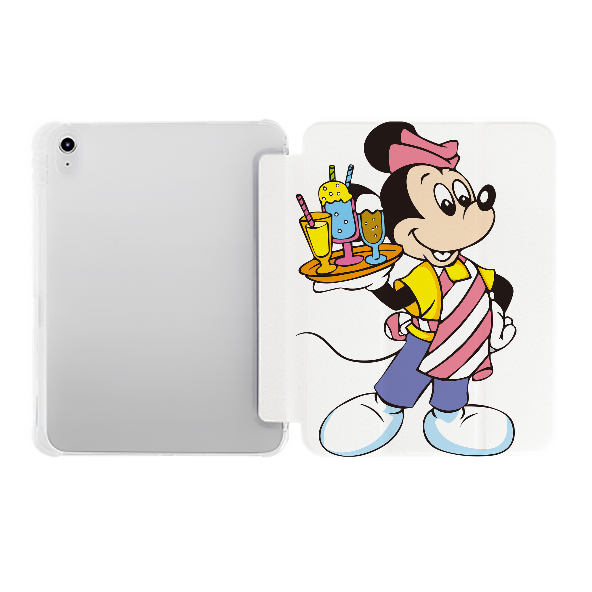 （画像用） ミッキーマウス Mickey Mouse IPad ケース ペン収納付き 三つ折りスタンド PUレザー×シリコン 対応機種9.5/10.5/10.9インチ